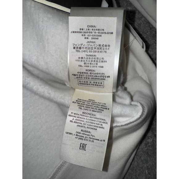 Fendi Roma Mania Fila All Over Logo White Blue Red Sweatshirt Hoodie Large L - Picture 16 of 16